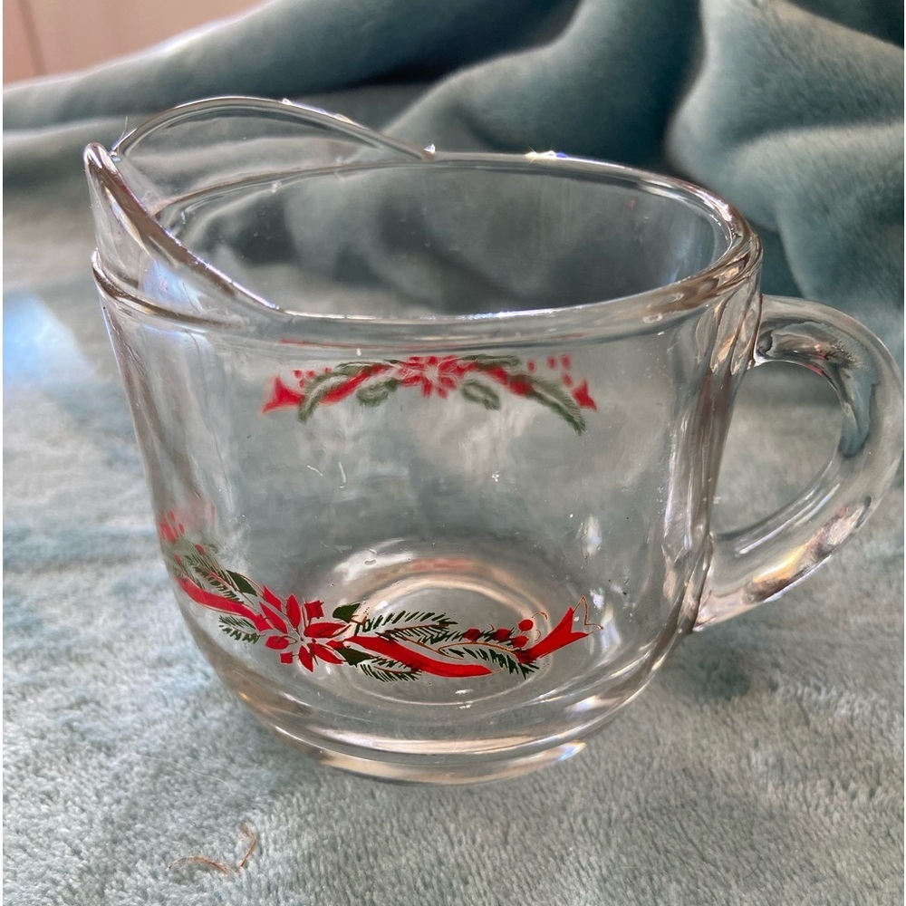 Poinsettia And Ribbon Christmas Holiday Creamer